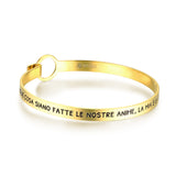 Bracciale Rigido con Frase Incisa oro