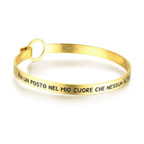Bracciale Rigido con Frase Incisa oro