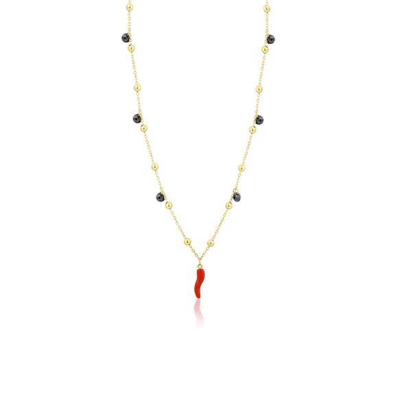 Collana Cornetto e Cristalli