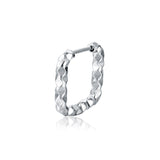 Orecchino Singolo Scattino Quadrato Diamantato