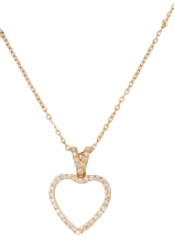 Collana con pendente cuore e cristalli