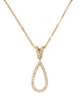 Collana con pendente ovale e cristalli
