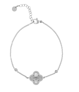 Bracciale con quadrifoglio e cristalli
