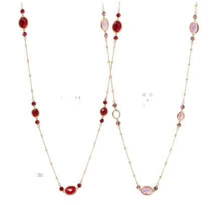 Collana ovali con pietre tonde
