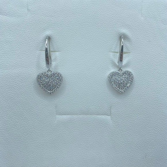Orecchini a Forma di Cuore Bianco
