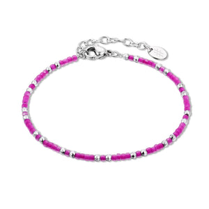 Bracciale Perline Fuxia