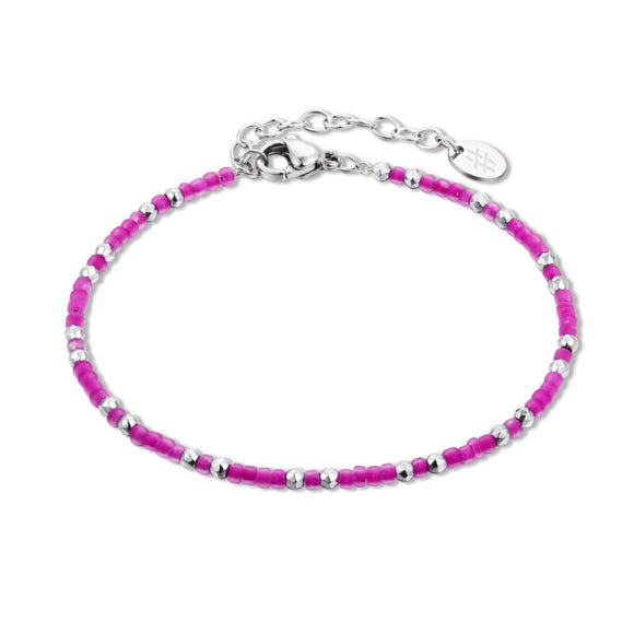 Bracciale Perline Fuxia