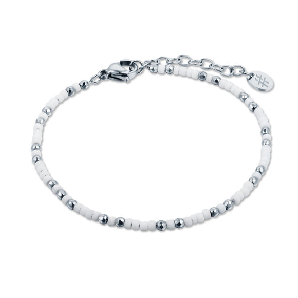 Bracciale Perline Bianche