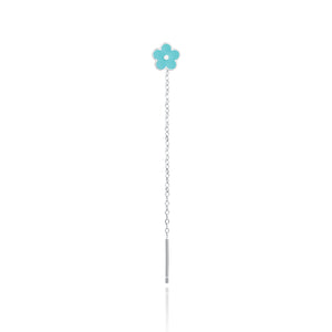 Orecchino singolo Saliscendi Fiore Turchese