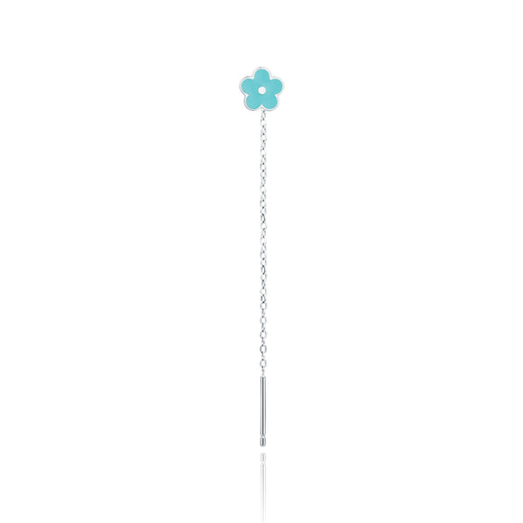 Orecchino singolo Saliscendi Fiore Turchese