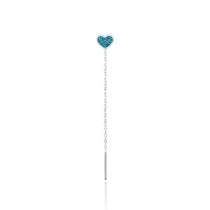 Orecchino singolo Saliscendi Cuore Turchese