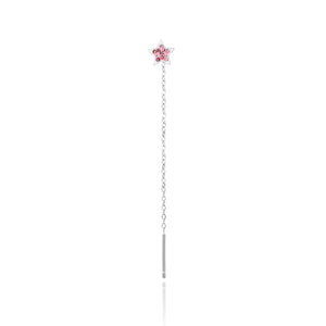 Orecchino singolo Saliscendi Fiore Rosa