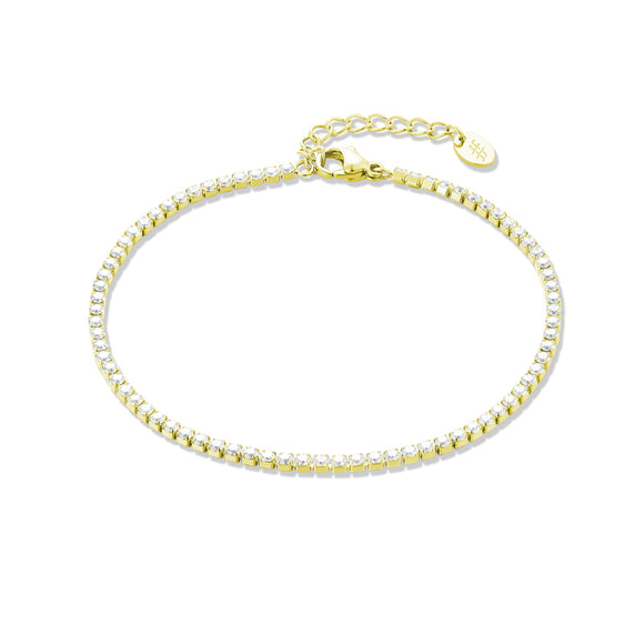 Bracciale Tennis Uomo Cristalli Bianco