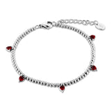 Bracciale Sfere Cuori Pendenti