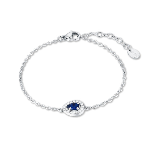 Bracciale Cristallo Goccia Blu e cristallini