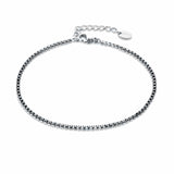 Bracciale Tennis Uomo Cristalli Neri Acciaio 1,5 mm