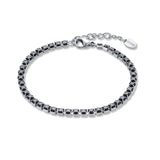 Bracciale Tennis Uomo Cristalli Neri Acciaio 3mm