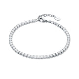 Bracciale Tennis Uomo Cristalli Bianco