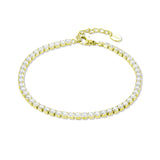 Bracciale Tennis Uomo Cristalli Bianco