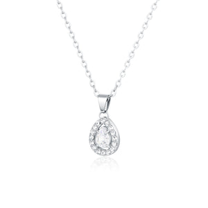 Collana Cristallo Goccia Bianco e cristallini