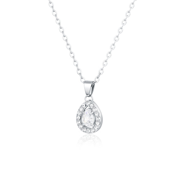 Collana Cristallo Goccia Bianco e cristallini