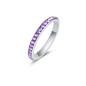 Anello Fedina Cristalli Viola