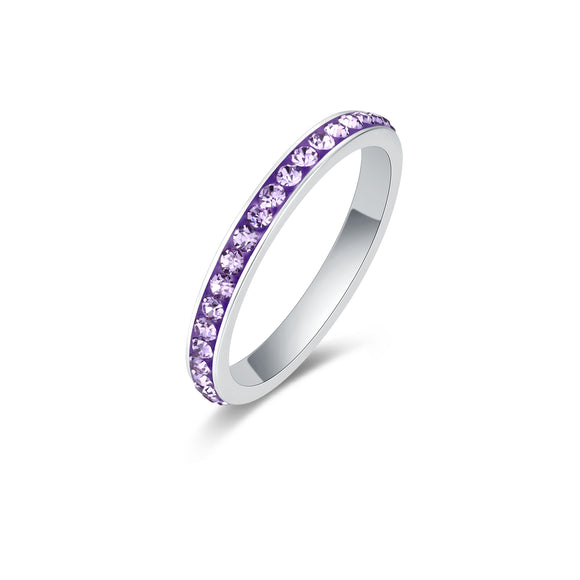 Anello Fedina Cristalli Viola