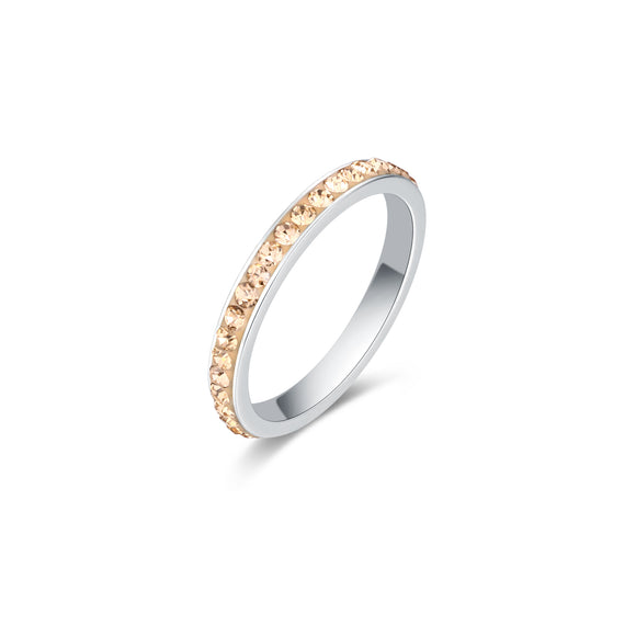 Anello Fedina Cristalli Rosè