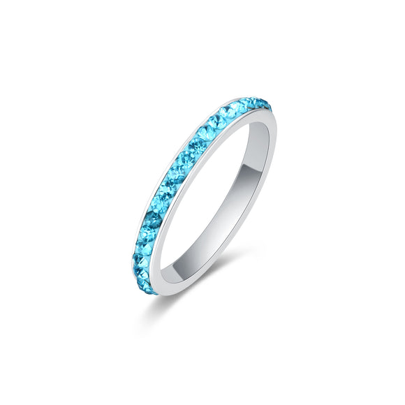 Anello Fedina Cristalli Turchese
