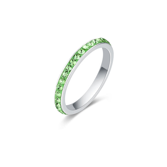 Anello Fedina Cristalli Verde