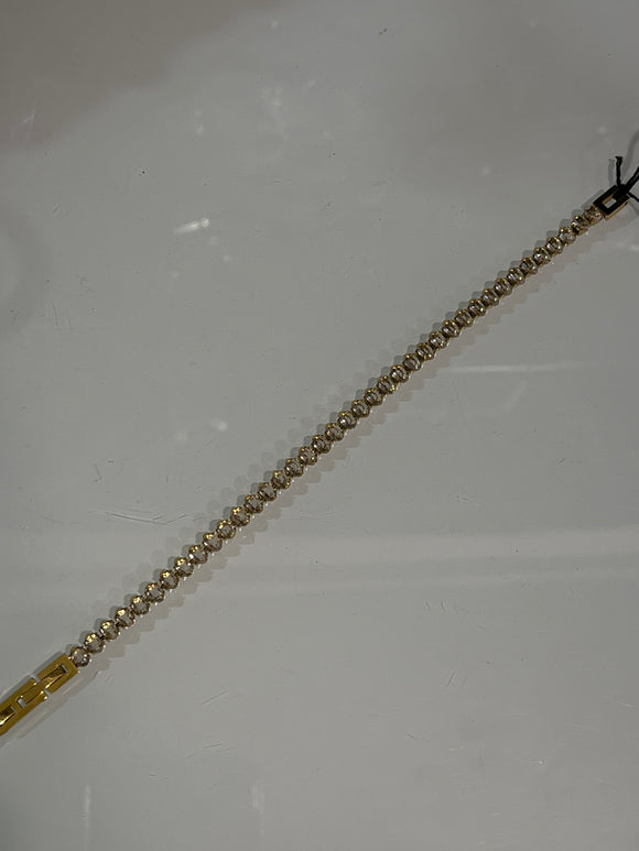Bracciale Tennis Cristalli ovali Champagne e oro