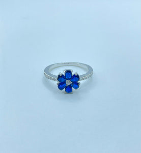 Anello con Fiore Blu