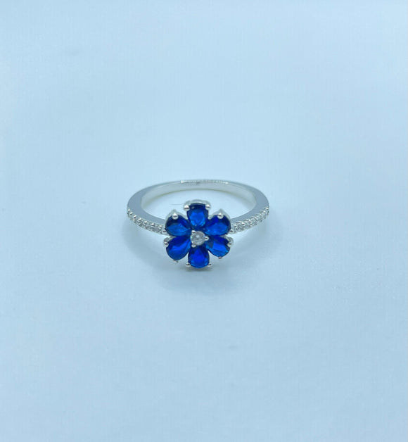 Anello con Fiore Blu