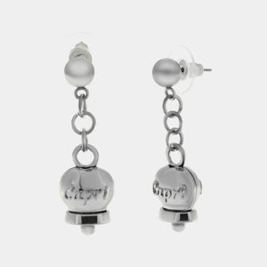 Orecchini in Acciaio con campanella pendente con scritta Capri