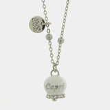 Collana in Acciaio con campanella bianca con scritta Capri