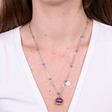 Collana in Acciaio con campanella borgogna con scritta Capri
