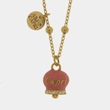 Collana in Acciaio con campanella rosa con scritta Capri