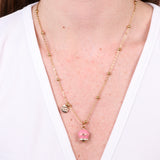Collana in Acciaio con campanella rosa con scritta Capri
