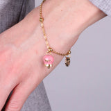 Bracciale in Acciaio con campanella pendente rosa con scritta Capri