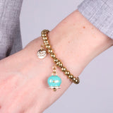 Bracciale in Acciaio con campanella verde con scritta Capri