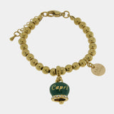 Bracciale in Acciaio con campanella verde con scritta Capri