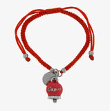 bracciale campanella portafortuna regolabile rosso 
