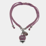 bracciale campanella portafortuna regolabile lilla