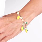 Bracciale in Metallo con limoni e margherite