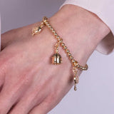 Bracciale in oro pumo portafortuna pugliese e trullo
