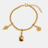Bracciale in oro pumo portafortuna pugliese e trullo
