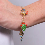 Bracciale in Metallo con stella marina fico d'india e trinacria