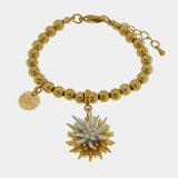 Bracciale in Metallo di perline con riccio di mare placcato oro e argento