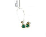 Orecchini  tondi con cristalli malachite