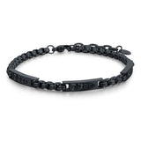 Bracciale Uomo con Cristalli Nero e Argento